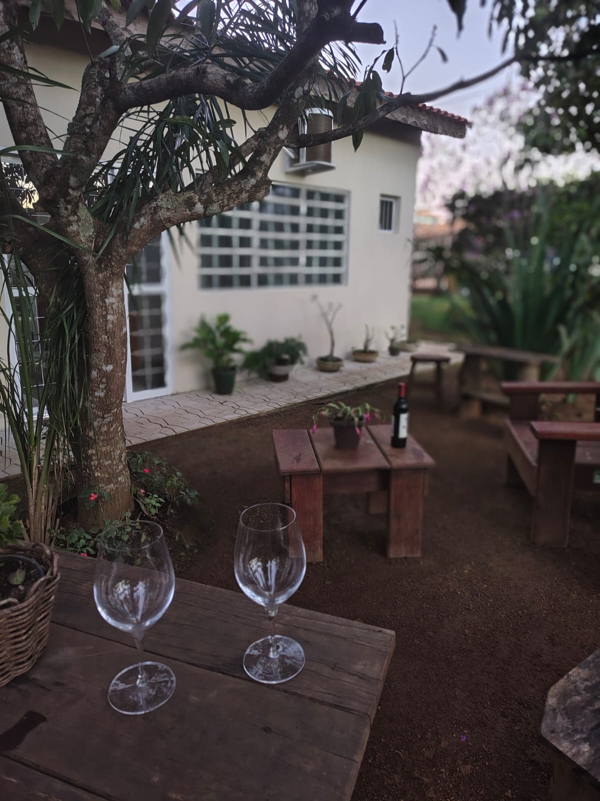 Jardim sombreado da Chez Rose